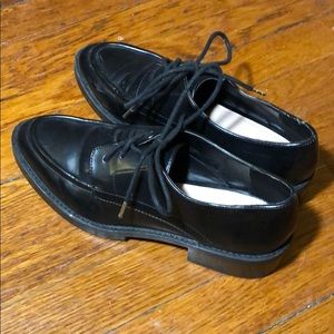 Zara black lace-up Oxford style shoe